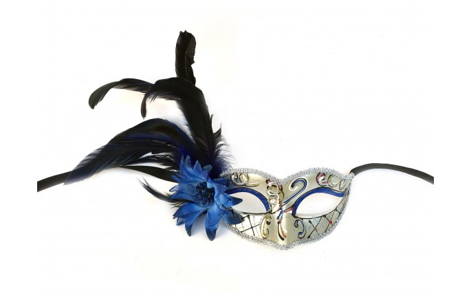 Venetian Masquerade Eye Mask with Feathers