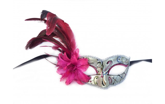 Venetian Masquerade Eye Mask with Feathers