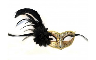 Venetian Masquerade Eye Mask with Feathers