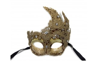Brown Laced Venetian Mask