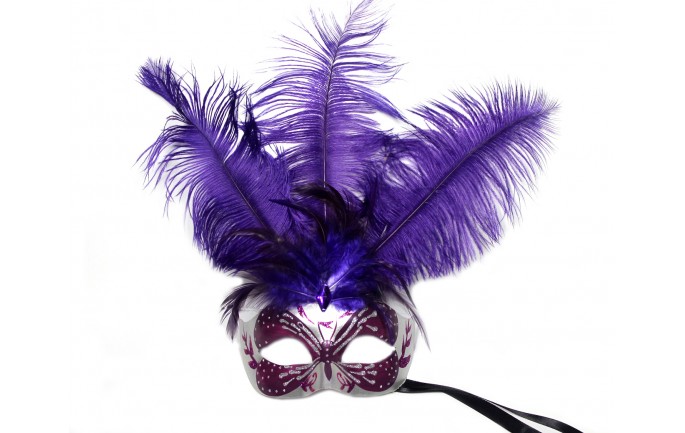 Center Feathers Venetian Masks