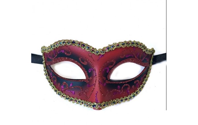 Glittered and Laced Mardi Gras Masquerade Eye Mask