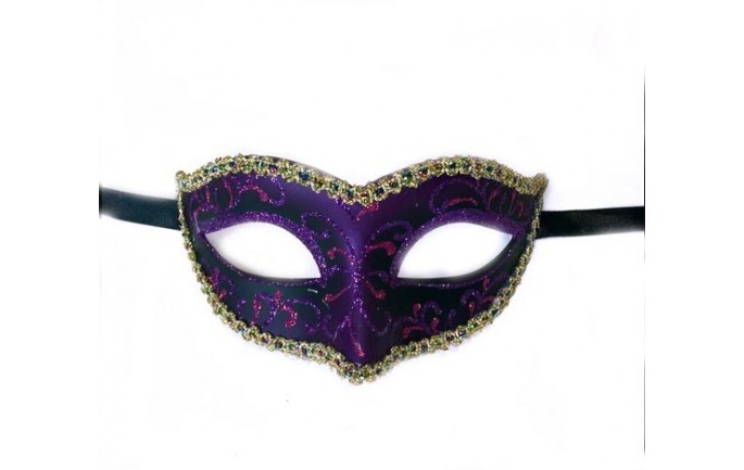 Glittered and Laced Mardi Gras Masquerade Eye Mask