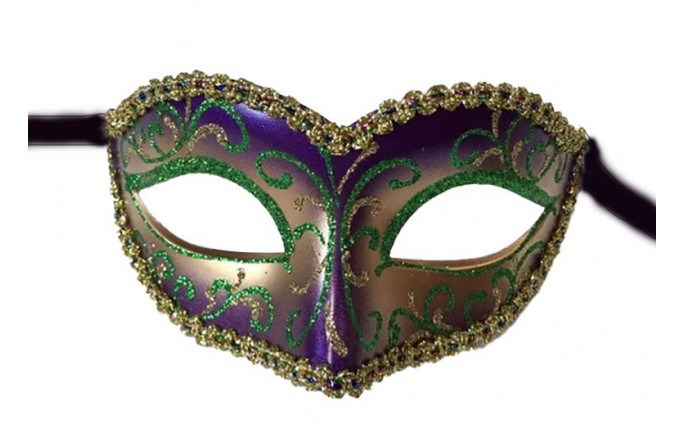 Glittered and Laced Mardi Gras Masquerade Eye Mask