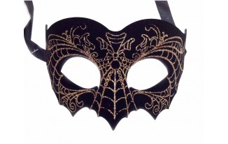 Leatherette Mardi Gras Masquerade Mask with Glitter