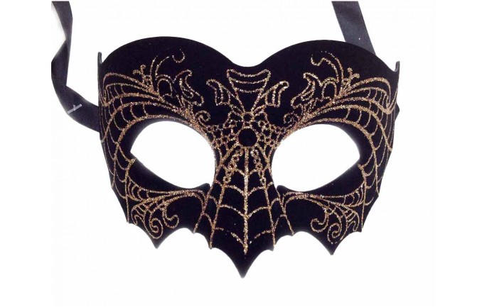 Leatherette Mardi Gras Masquerade Mask with Glitter