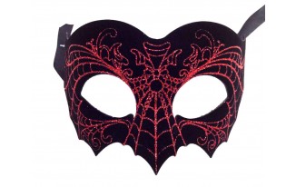 Leatherette Mardi Gras Masquerade Mask with Glitter