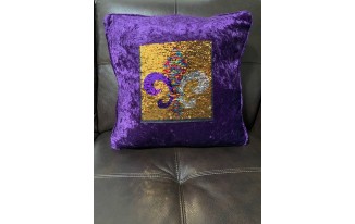 Purple Sequined Decorative Pillow