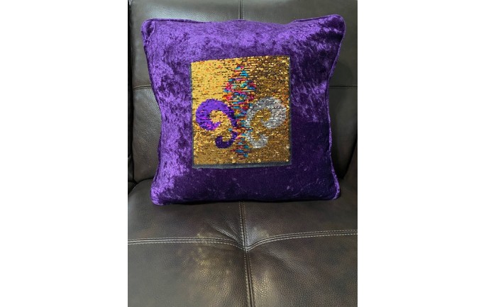 Purple Sequined Decorative Pillow