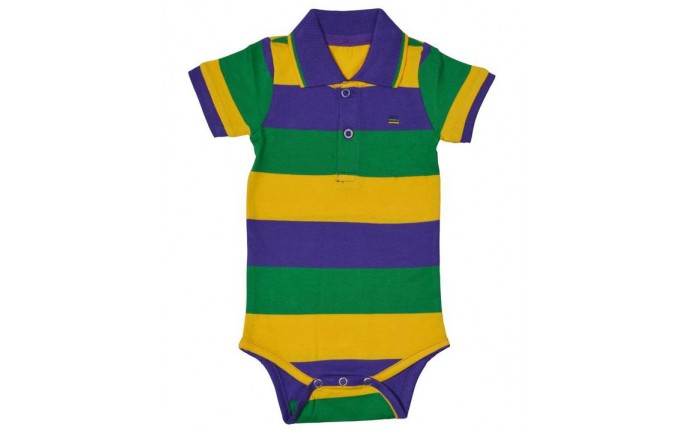 Traditional Striped Infant Mardi Gras Romper