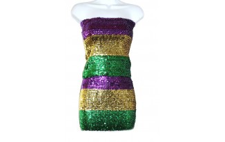 Purple, Gold and Green Sequin Tube Top
