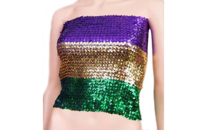 Purple, Gold and Green Sequin Tube Top