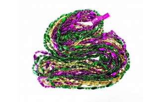 Purple, Gold and Green Twist Shaped Mardi Gras Throw Beads