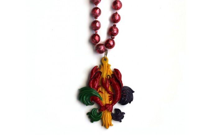 Crawfish Fleur de lis Bead