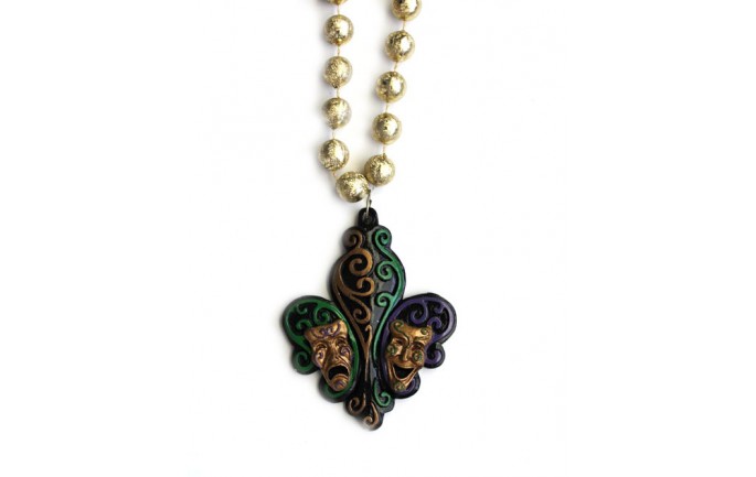 Fleur de Lis with Comedy Tragedy Bead