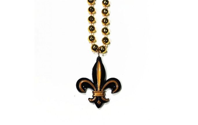 Black & Gold Fleur de lis Bead