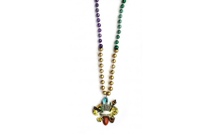 New Orleans Symbols on Fleur de lis Bead