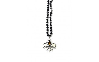 White Fleur de Lis with Lamp post Bead