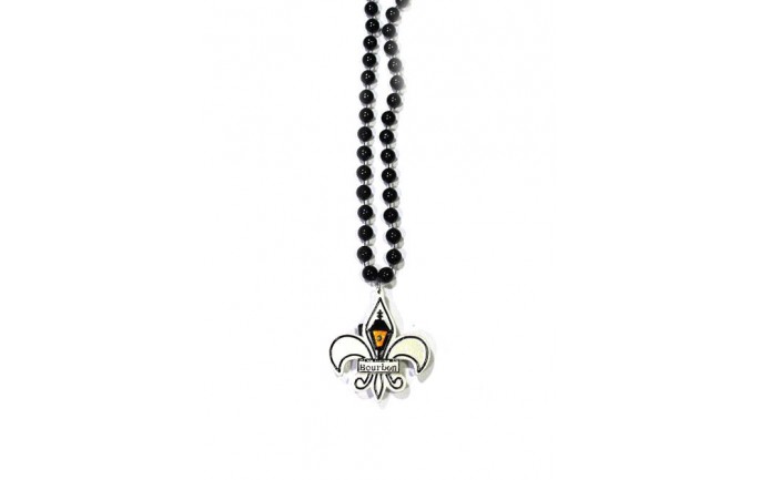 White Fleur de Lis with Lamp post Bead