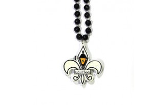 White Fleur de Lis with Lamp post Bead