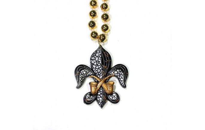 Fleur de Lis with Saxophone Bead