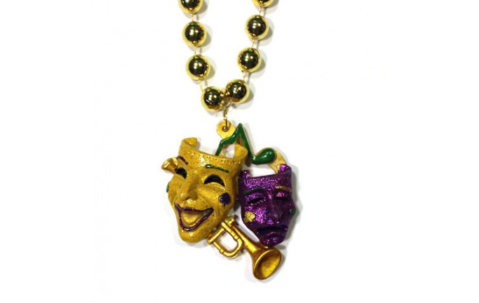 Glittered Comedy Tragedy Bead