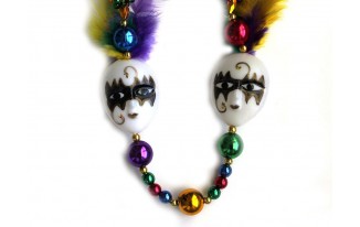 Face Mask with Feathers Bead