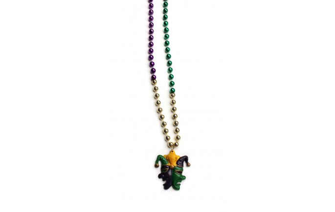 Comedy-Tragedy Jester Mardi Gras Bead