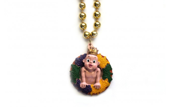 Mardi Gras King Cake Baby Bead