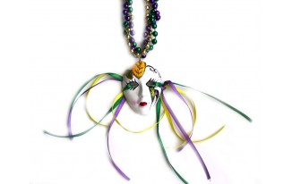 Mardi Gras Porcelain Face Mask Bead