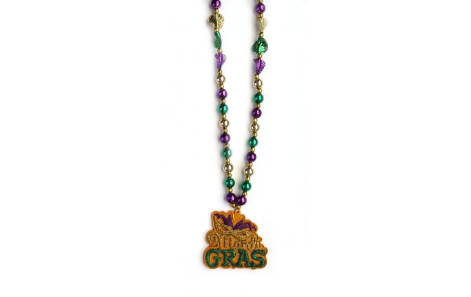 Glittered Mardi Gras Bead