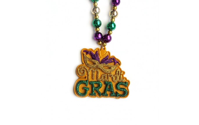 Glittered Mardi Gras Bead