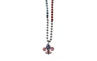 Red White and Blue Fleur de Lis Bead