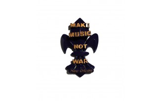 Purple Fleur de Lis with Make Music Not War