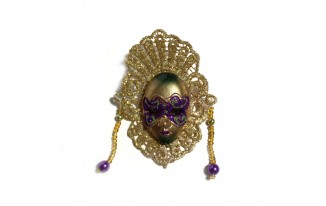 Full Face Mardi Gras Mask Magnet