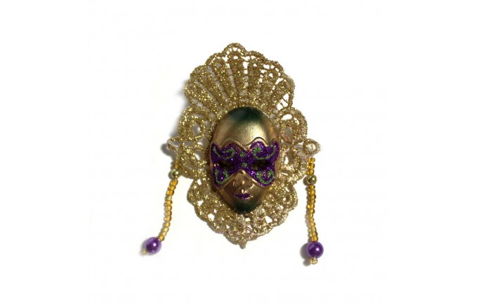 Full Face Mardi Gras Mask Magnet