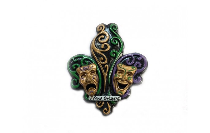 Fleur de Lis with Comedy Tragedy Magnet