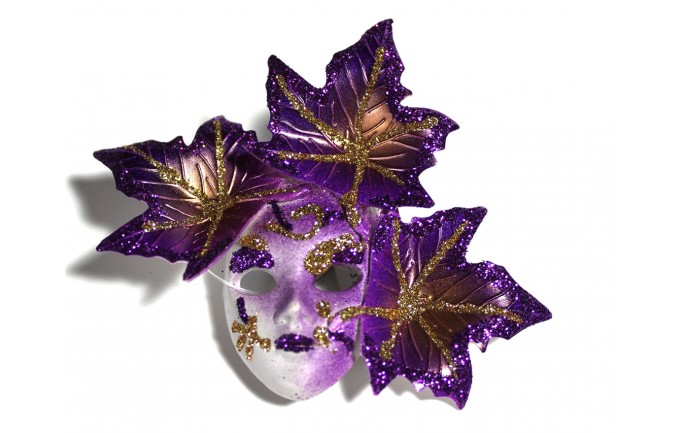 Mardi Gras Glittered Full Face Magnet