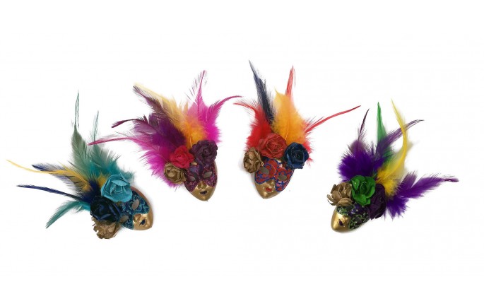 Mardi Gras Full Face Mask Magnet