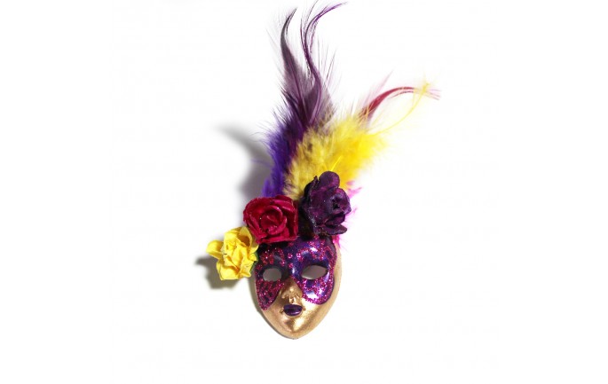 Mardi Gras Full Face Mask Magnet