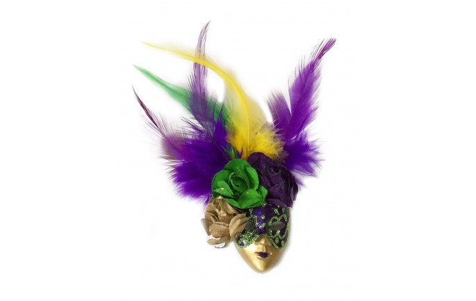 Mardi Gras Full Face Mask Magnet