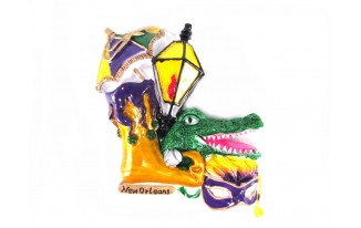 Clown Jester Shoe Alligator Lamppost Magnet