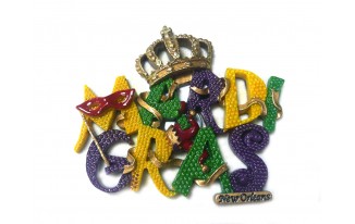 Crown Mardi Gras Words Magnet