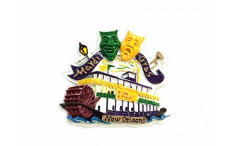 New Orleans Mardi Gras Steamboat Magnet