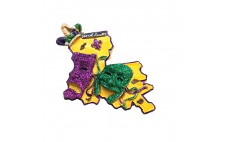 Louisiana Map with Comedy Tragedy Magnet