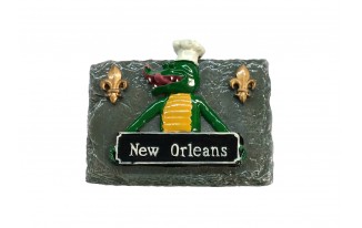Alligator with New Orleans on a Ceramic Tile Magnet