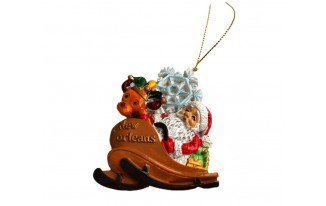 Santa and Reindeer in Sleigh Ornament