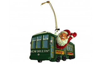 Santa in New Orleans Streetcar Ornament