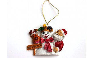 Snowman, Santa and Reindeer Ornament
